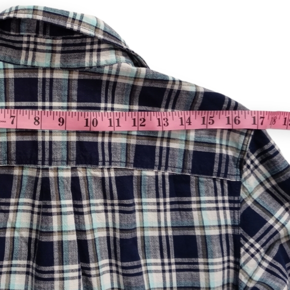 MOSSIMO SUPPLY CO. MEN'S BLUE PLAID LONG-SLEEVE BUTTON-DOWN SHIRT. SIZE S/P. - Picture 11 of 15